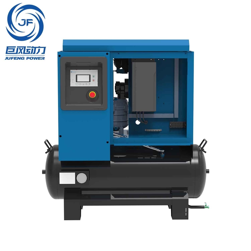 8-16bar 10hp 220v অপসারণযোগ্য একক ফেজ স্থায়ী চুম্বক স্ক্রু এয়ার কম্প্রেসার 490-980 L/min Displacement